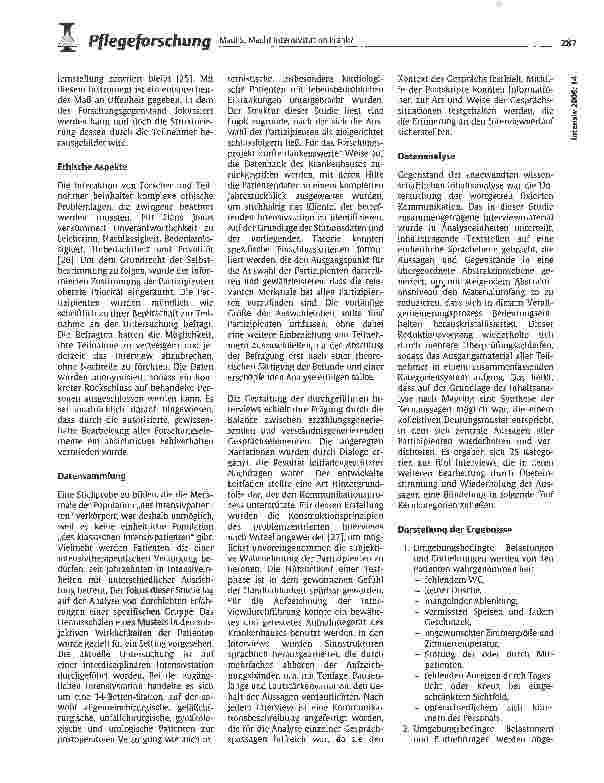 Vorschauseite 3: Macht Intensivstation krank? Eine qualitative Studie über den Einfluss des Umgebungsfaktors auf die Bedürfnislage von Intensivpatienten