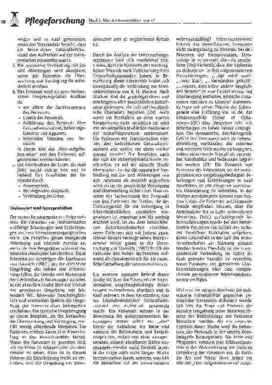 Vorschauseite 4: Macht Intensivstation krank? Eine qualitative Studie über den Einfluss des Umgebungsfaktors auf die Bedürfnislage von Intensivpatienten