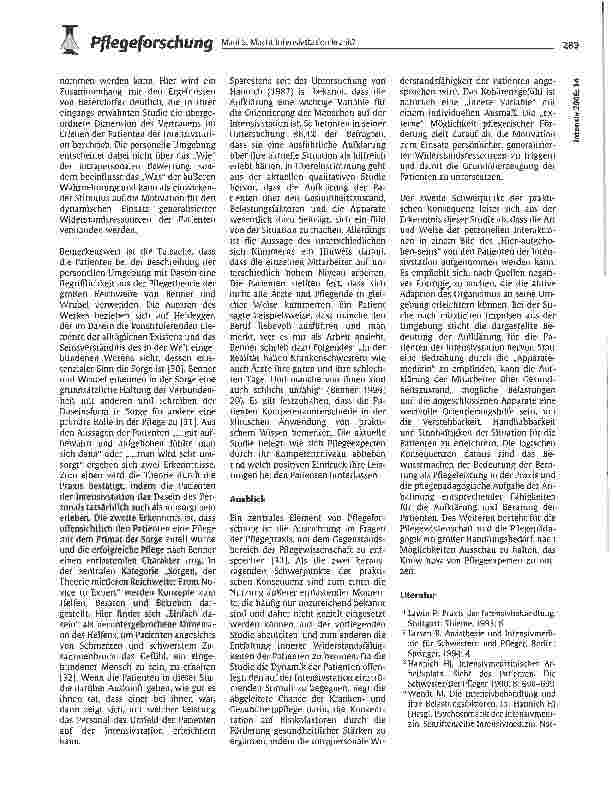 Vorschauseite 5: Macht Intensivstation krank? Eine qualitative Studie über den Einfluss des Umgebungsfaktors auf die Bedürfnislage von Intensivpatienten