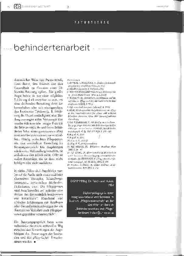Vorschauseite 5: Behindertenarbeit aus der sicht der Pflege