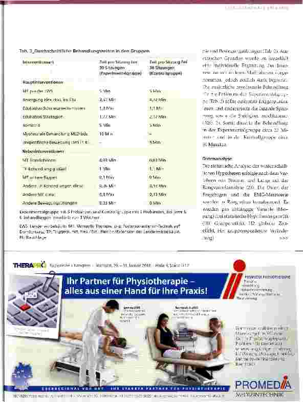 Vorschauseite 5: Effektivität myofaszialer Behandlungen bei unspezifischen Kreuzschmerzen
