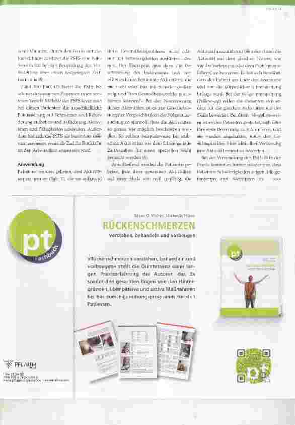 Vorschauseite 3: Die patientenspezifische Funktionsskala (PSFS-D)