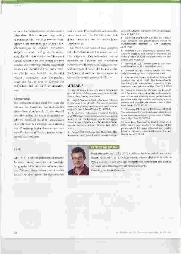 Vorschauseite 4: Die patientenspezifische Funktionsskala (PSFS-D)