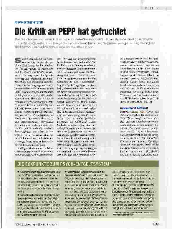Vorschauseite 1: Die Kritik an PEPP hat gefruchtet