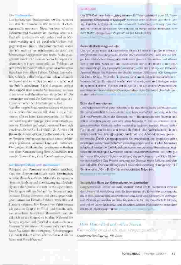 Vorschauseite 2: Nie zu alt für den Hörsaal
