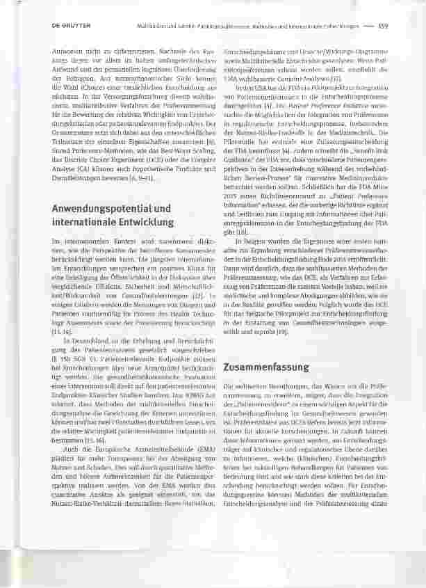 Vorschauseite 2: Patienten Präferenzen: Methoden und internationale Entwicklungen