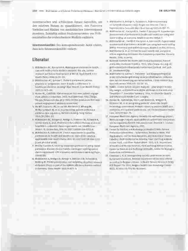 Vorschauseite 3: Patienten Präferenzen: Methoden und internationale Entwicklungen