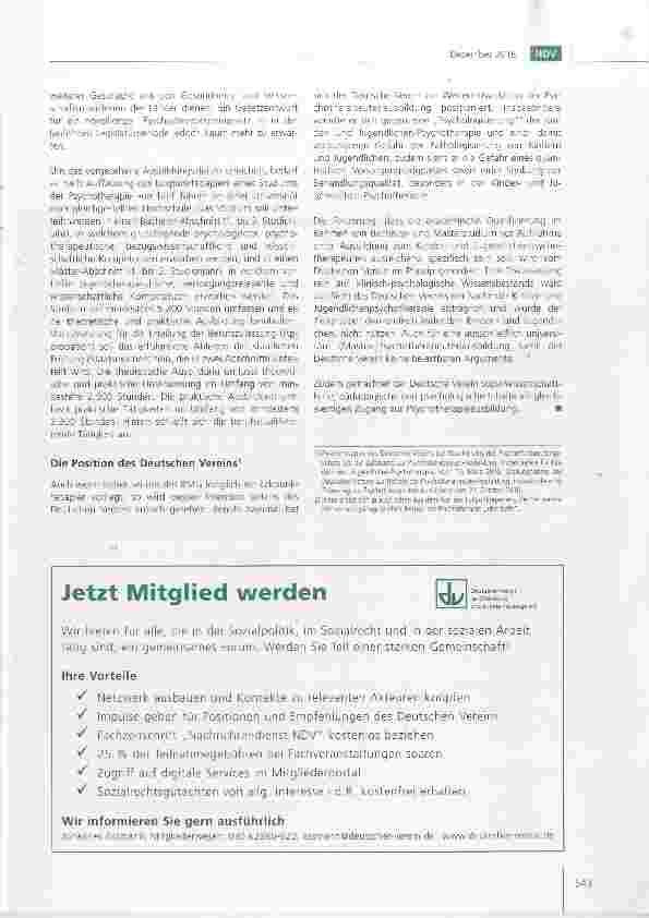 Vorschauseite 2: Aktuelle Bemühungen zur Novellierung des Psychotherapeutengesetzes