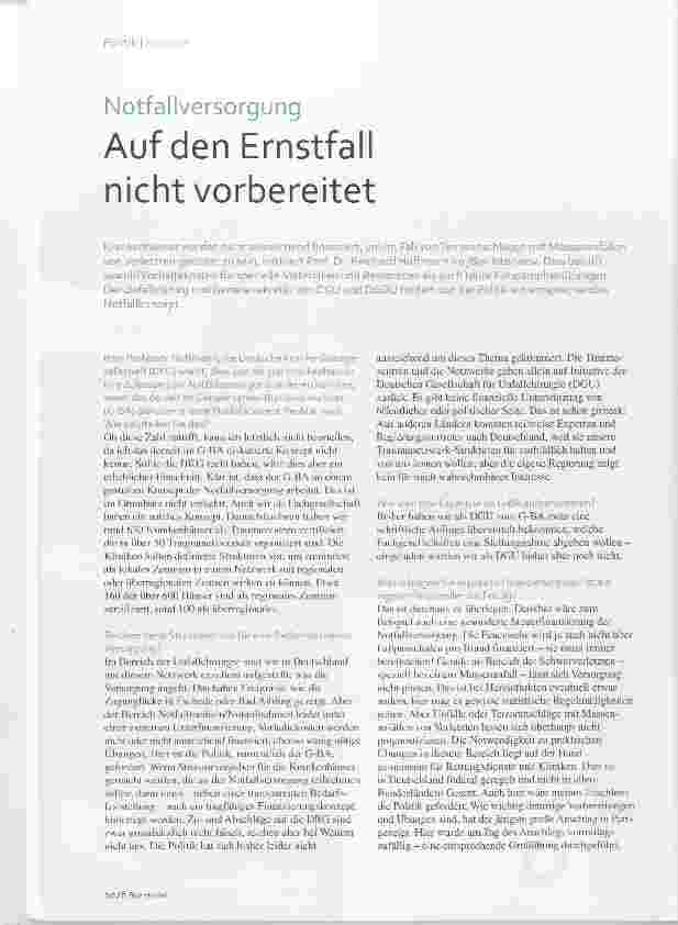 Vorschauseite 1: Auf den Ernstfall nicht vorbereitet