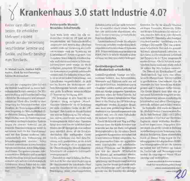 Vorschauseite 1: Krankenhaus 3.0 statt Industrie 4.0?