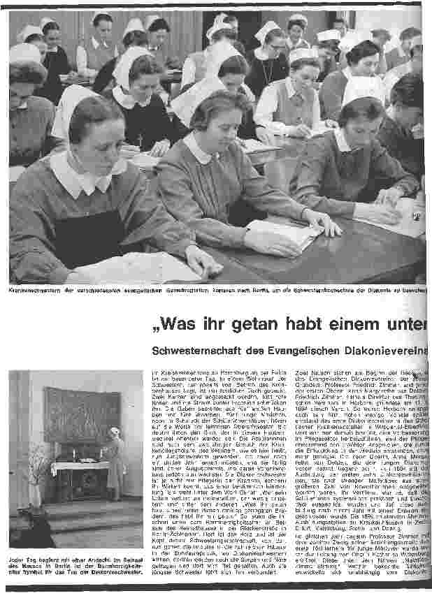 Vorschauseite 1: Was ihr getan habt einem unter meinem geringsten Brüdern, das habt ihr mir getan Schwesternschaft des Evangelischen Diakonievereins