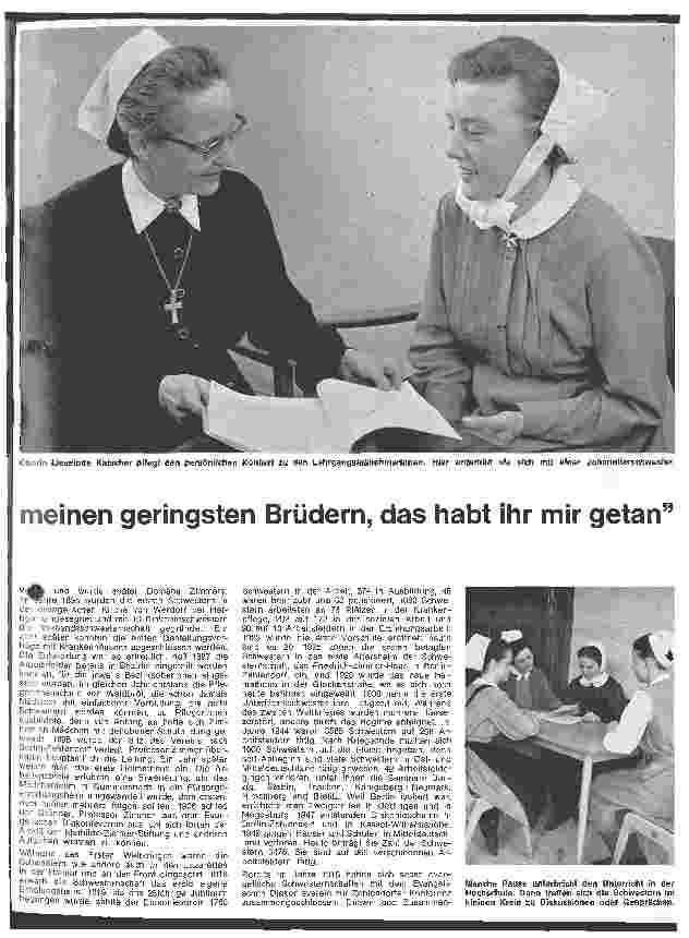 Vorschauseite 2: Was ihr getan habt einem unter meinem geringsten Brüdern, das habt ihr mir getan Schwesternschaft des Evangelischen Diakonievereins