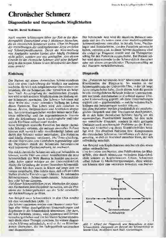 Vorschauseite 1: Chronischer Schmerz Diagnostische und therapeutische Möglichkeiten