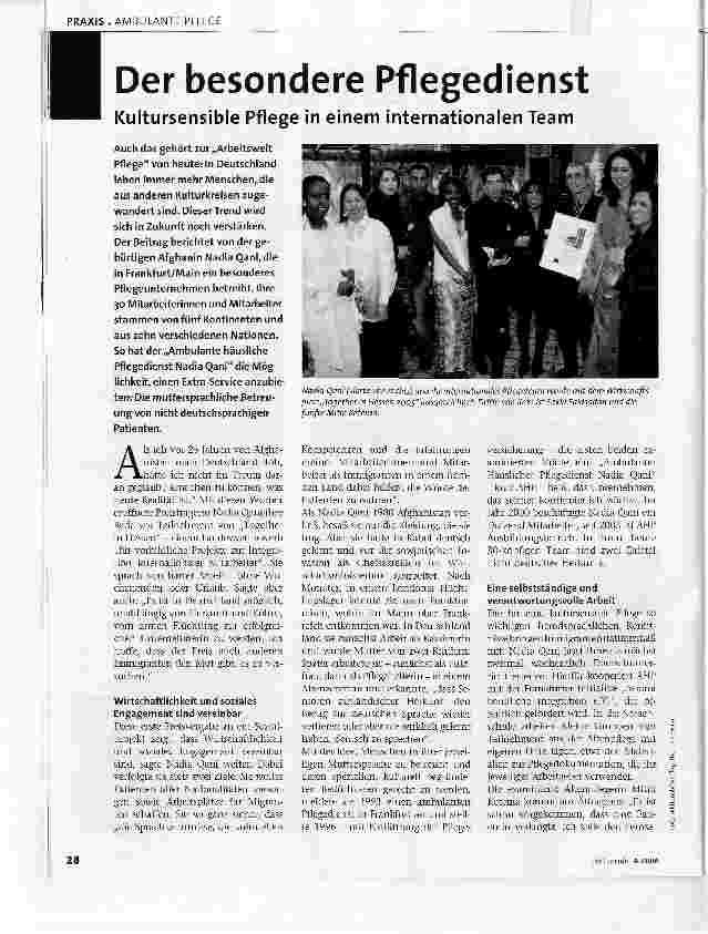 Vorschauseite 1: Der besondere PflegedienstKultursensible Pflege in einem internationalen Team