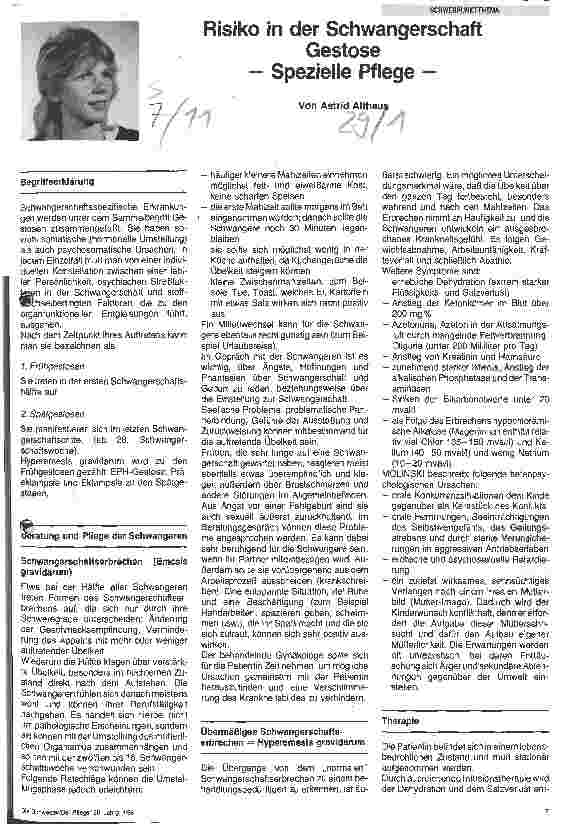 Vorschauseite 1: Risiko in der Schwangerschaft Gestose - Spezielle Pflege -