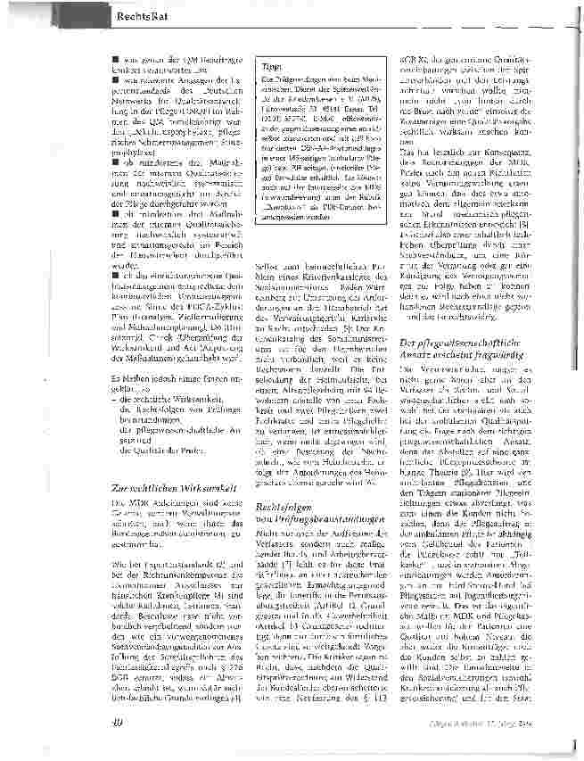 Vorschauseite 2: Rechtliche Aspekte der neuen MDK-Prüfgrundlagen