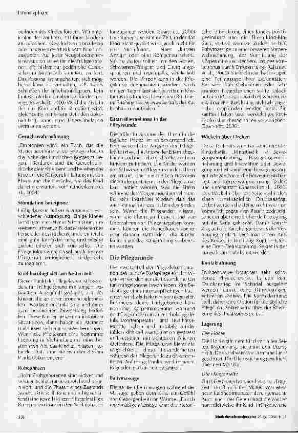 Vorschauseite 3: Pflegekurve für Frühgeborene unter Berücksichtigung entwicklungsfördernder Maßnahmen