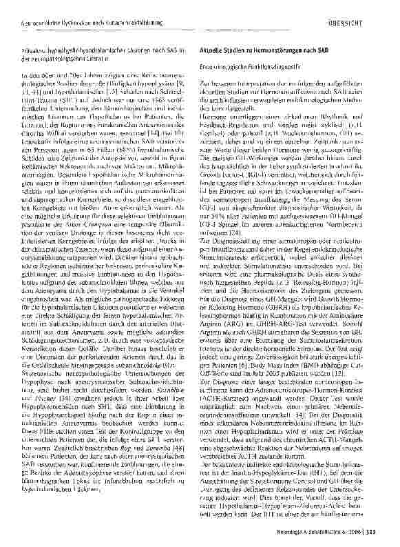 Vorschauseite 3: Neuroendokrine Dysfunktion nach Subarachnoidalblutung