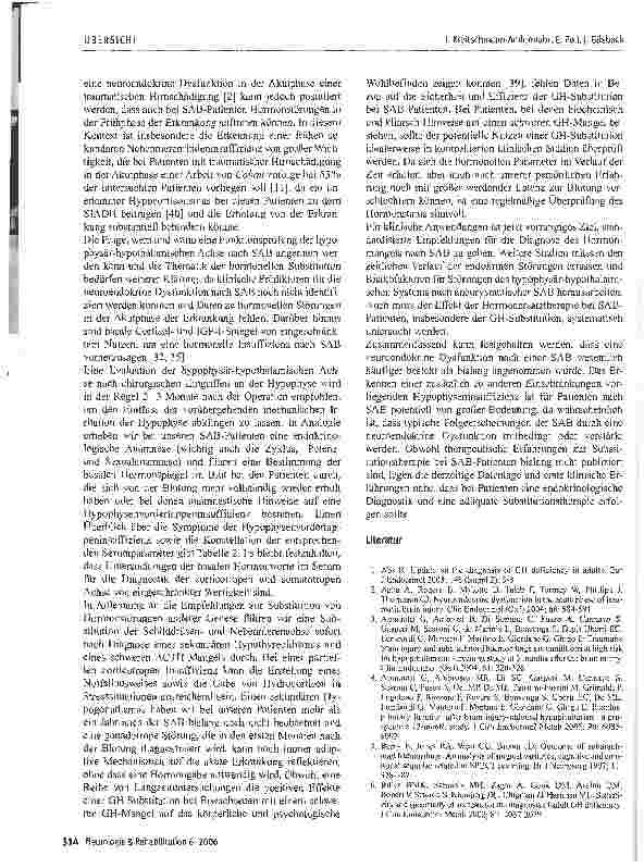 Vorschauseite 6: Neuroendokrine Dysfunktion nach Subarachnoidalblutung
