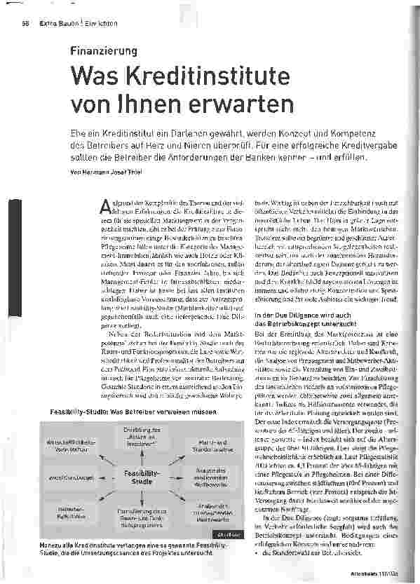 Vorschauseite 1: Was Kreditinstitute von Ihnen erwarten