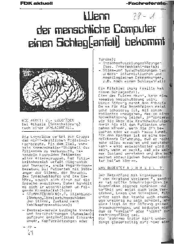 Vorschauseite 1: Wenn der menschliche Computer einen Schlag(-anfall) bekommt