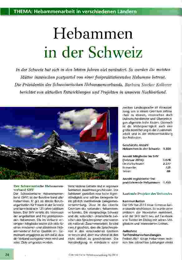 Vorschauseite 1: Hebammen in der Schweiz