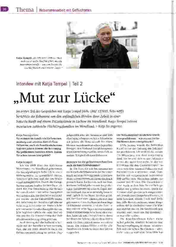 Vorschauseite 1: Interview mit Katja Tempel I Teil 2 Mut zur Lücke