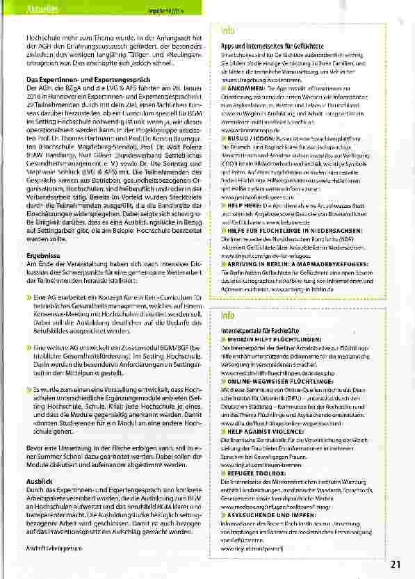 Vorschauseite 2: Betriebliches Gesundheitsmanagement an Hochschulen