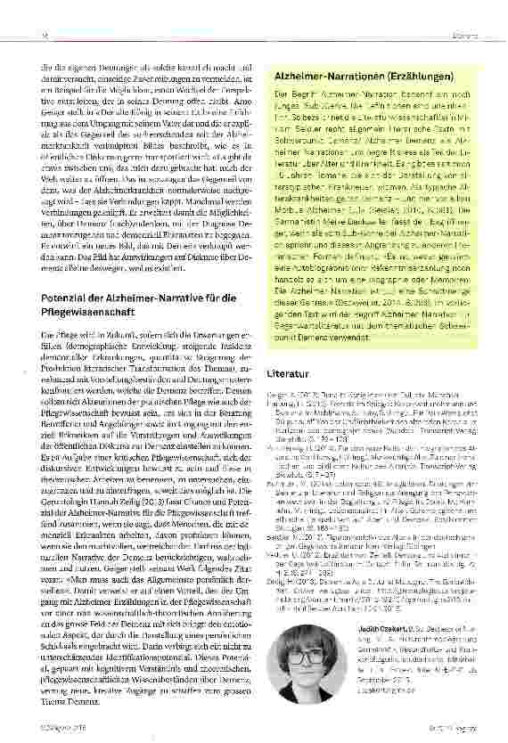 Vorschauseite 3: Literarische Transformation des Themas Demenz in Alzheimer -Narrationen