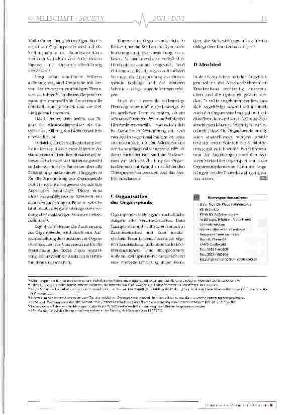 Vorschauseite 2: Entscheidungen bei potenziellen Organspendern