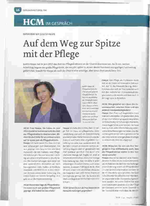 Vorschauseite 1: Auf dem Weg zur Spitze mit der Pflege