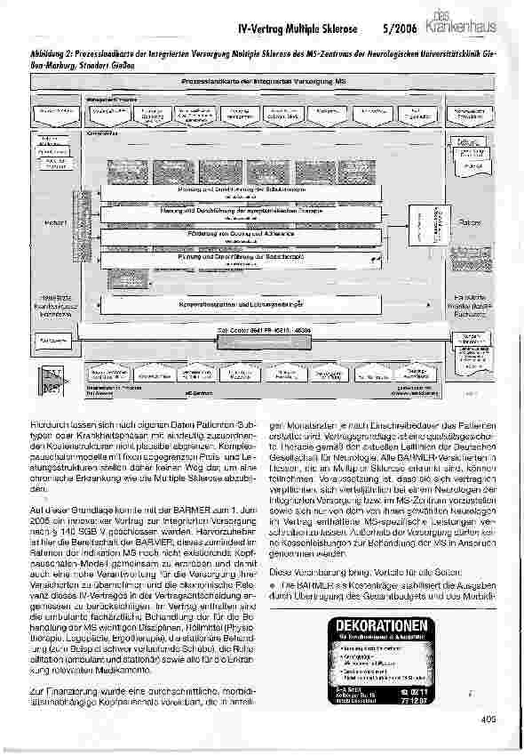 Vorschauseite 4: Von der Versorgungsforschung zur Integrierten Versorgung am Beispiel der Multiplen Sklerose