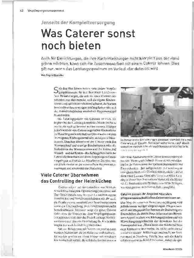Vorschauseite 1: Jenseits der KomplettversorgungWas Caterer sonst noch bieten