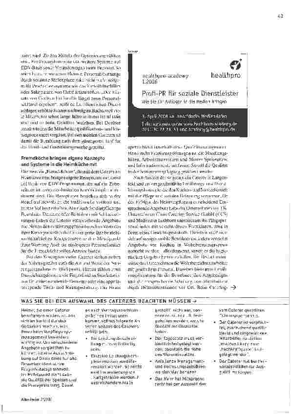 Vorschauseite 2: Jenseits der KomplettversorgungWas Caterer sonst noch bieten