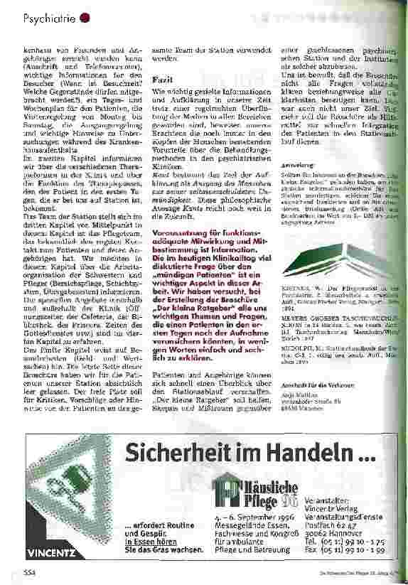 Vorschauseite 2: Der kleine Ratgeber Informationsbroschüre für Patienten und Angehörige einer geschlossenen psychiatrischen Station