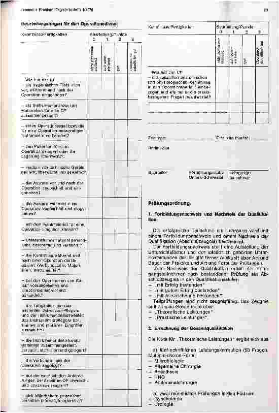 Vorschauseite 4: Lehrgang zur Heranbildung von Fachschwestern und Fachpflegern für den OP-dienst UNI Berlin