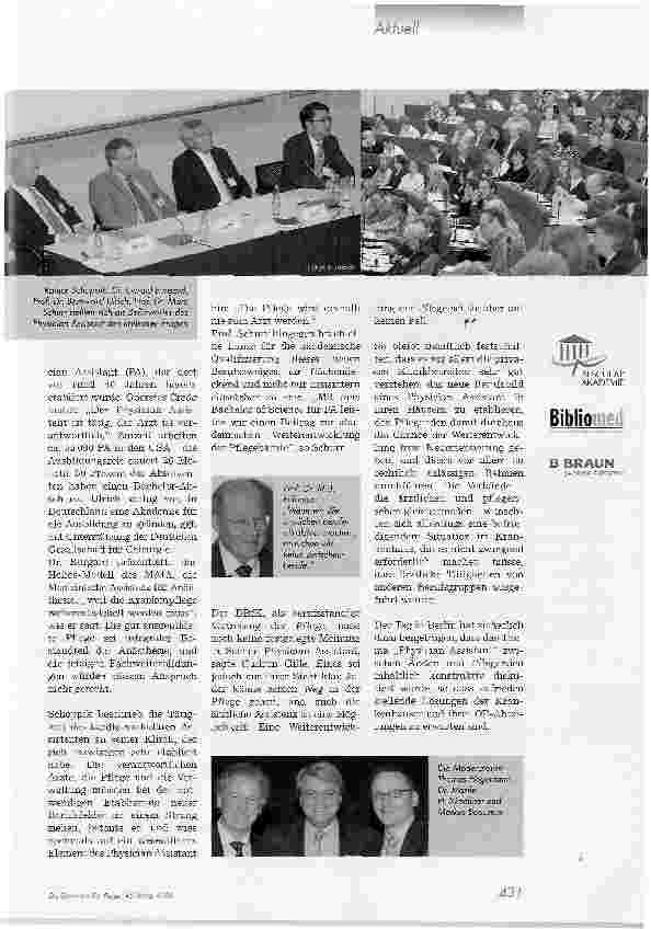 Vorschauseite 2: Neues Berufsbild Physician Assistant in der Diskussion Aesculap-Akademie lud ins Langenbeck-Virchow-Haus ein