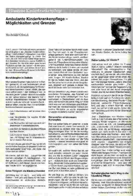 Vorschauseite 1: Ambulante Kinderkrankenpflege - Möglichkeiten und Grenzen