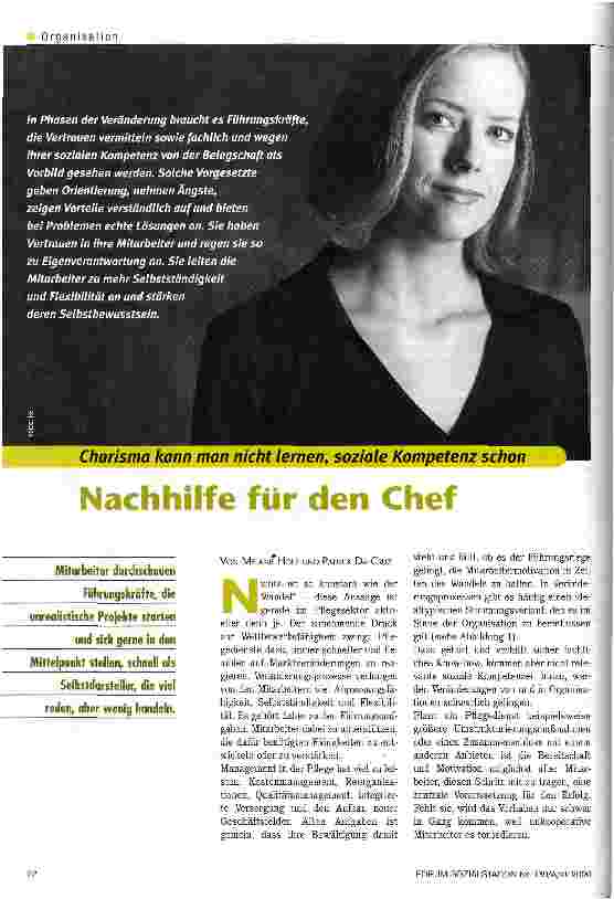 Vorschauseite 1: Nachhilfe für den ChefCharisma kann man nicht lernen, soziale Kompetenz schon