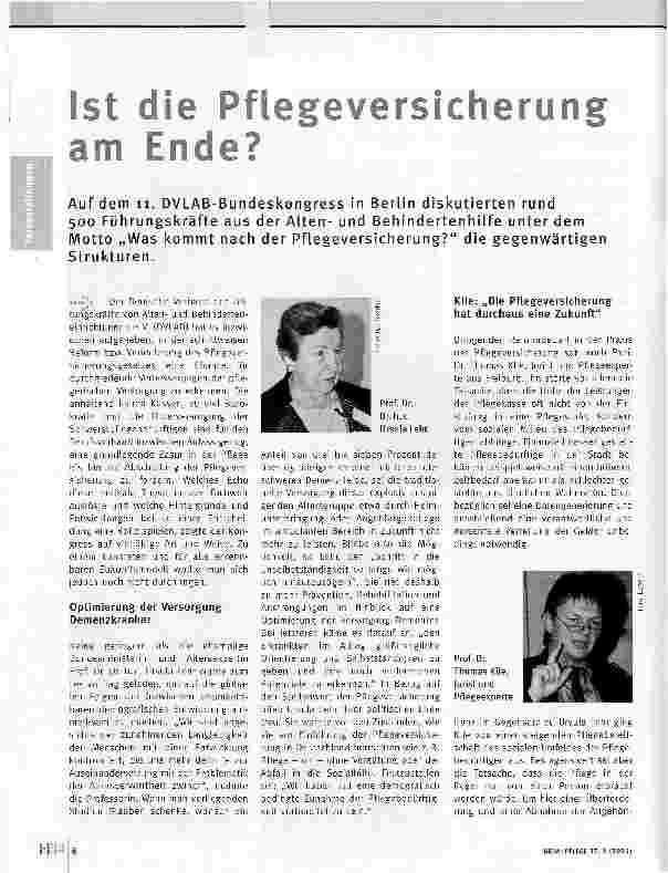 Vorschauseite 1: Ist die Pflegeversicherung am Ende?