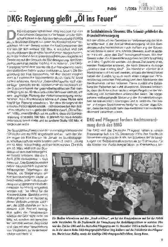Vorschauseite 1: DKG: Regierung gießt Öl ins Feuer