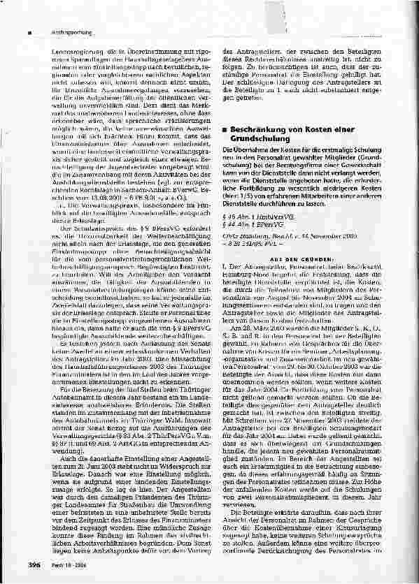 Vorschauseite 6: Unzumutbarkeit der Weiterbeschäftigung eines Jugendund Auszubildenden Vertreters aufgrund eines allgemeinen Einstellungsstopps