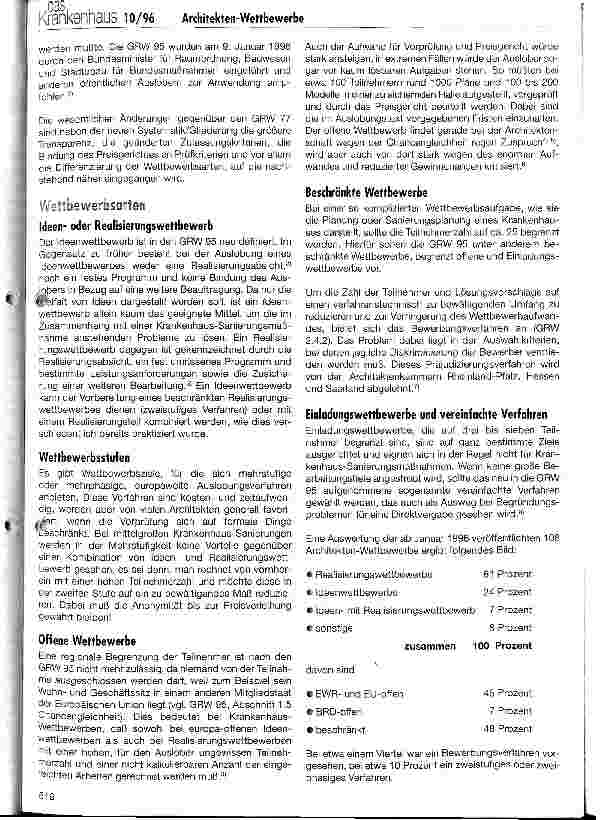 Vorschauseite 2: Wettbewerbe für die Weiterentwicklung Allgemeiner Krankenhäuser