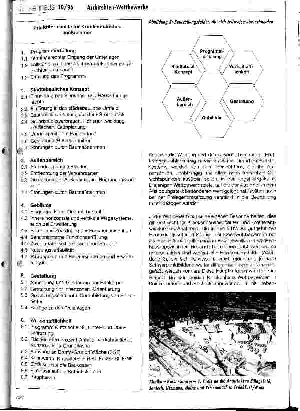 Vorschauseite 6: Wettbewerbe für die Weiterentwicklung Allgemeiner Krankenhäuser