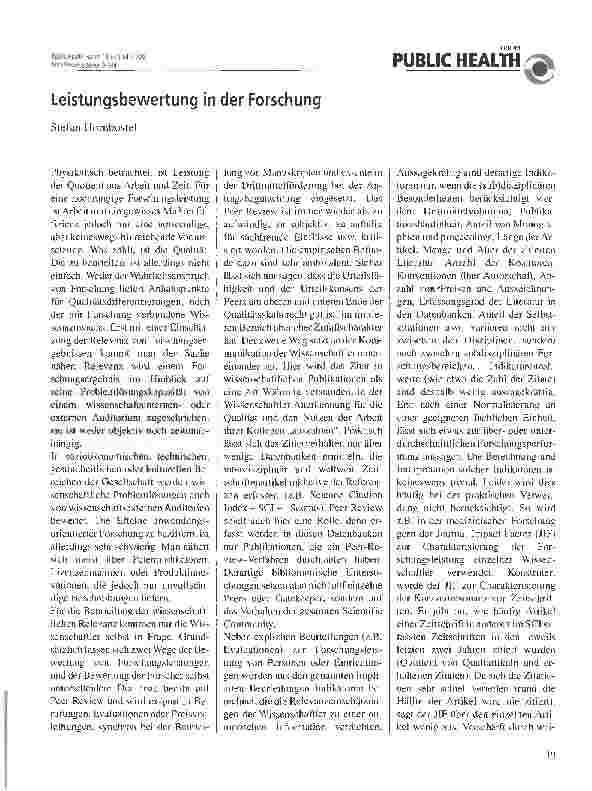 Vorschauseite 1: Leistungsbewertung in der Forschung