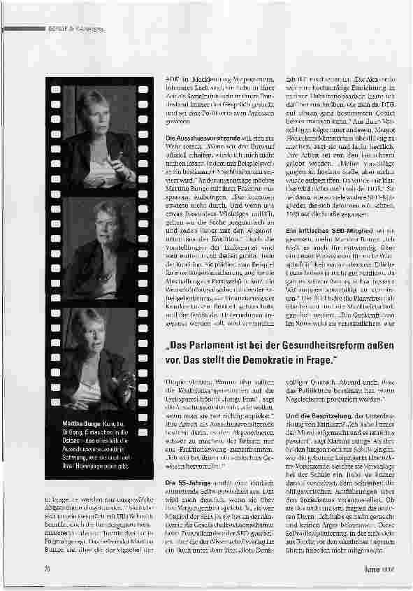 Vorschauseite 3: FRAU MIT VERGANGENHEIT PORTRÄT Martina Bunge