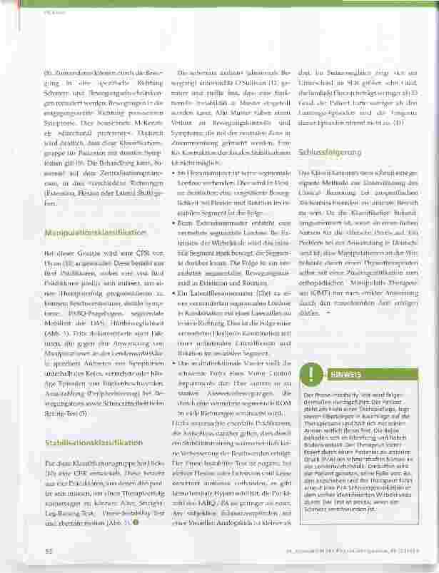 Vorschauseite 3: Subgruppenklassifizierung bei unspezifischen Beschwerden im unteren Rückenbereich