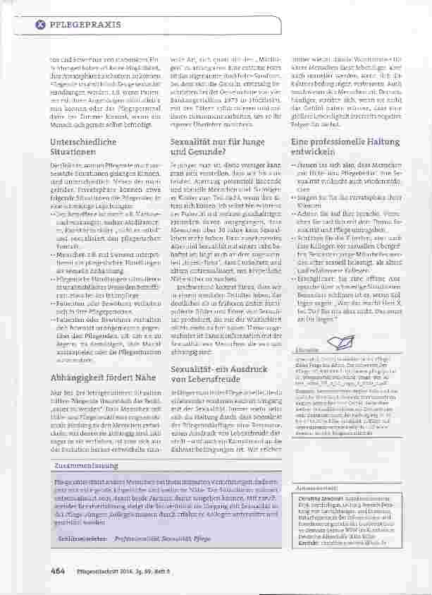Vorschauseite 2: Umgang mit Sexualität in der Pflege