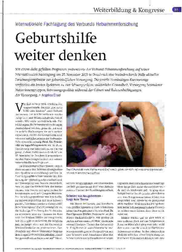 Vorschauseite 1: Geburtshilfe weiter denken