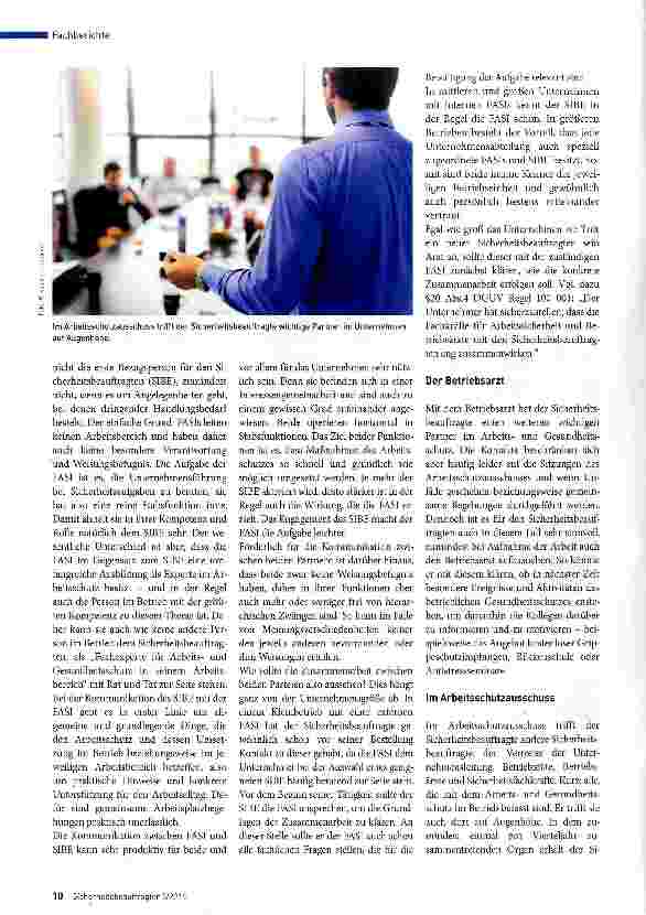 Vorschauseite 3: Serie: Der Sicherheitsbeauftragte und seine Rolle im Betrieb Teil 2 Auf ein Wort mit Entscheidern und Partnern